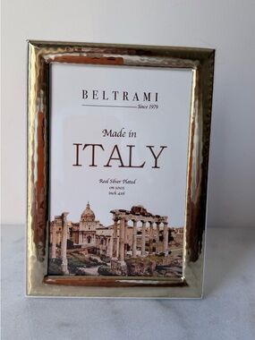 Silver-Plated Hammered Photo Frame - Gold Finish made in Italy